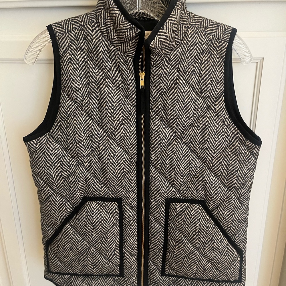 J. Crew Black and White Patterned Vest